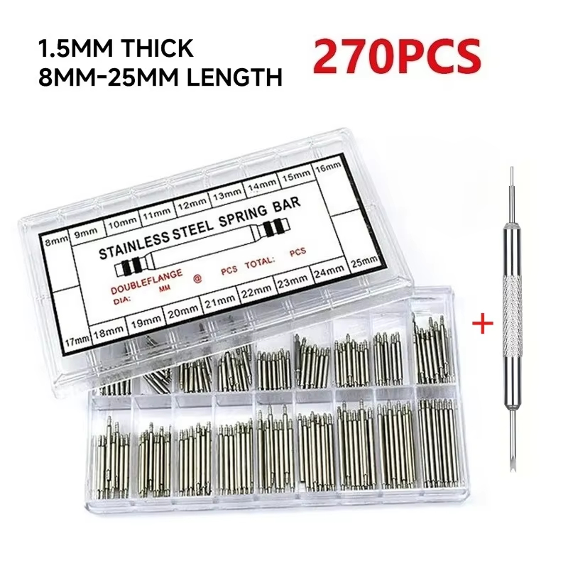 Spring Bar Tool Set - 270pcs 스테인레스 스틸 스프링 바 세트