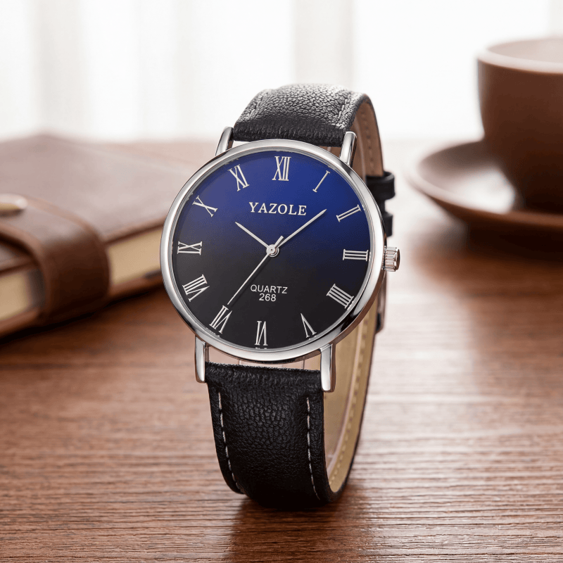 Leather Watch Band Men - YAZOLE 남성용 미니멀리스트 쿼츠 시계 울트라