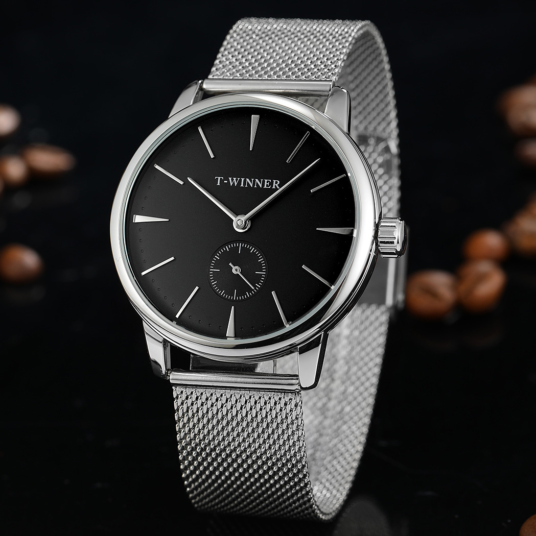 Cartier Watch Tank - WINNER 남성용 메시 스트랩 기계식 시계,