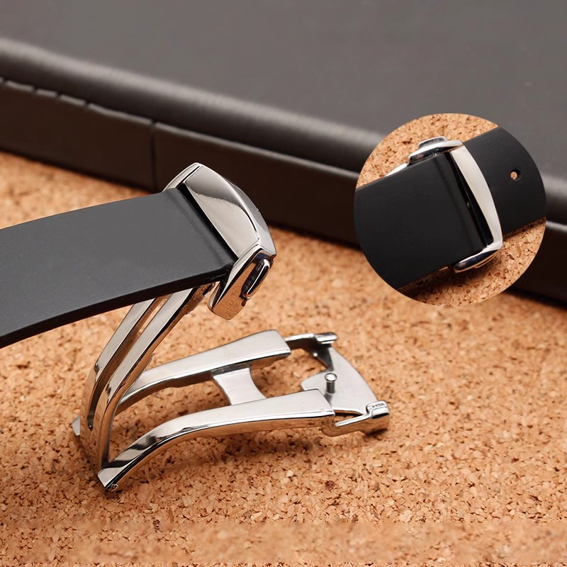 Butterfly Clasp Deployant - 오메가용 스테인리스 스틸 시계 버클, 가죽