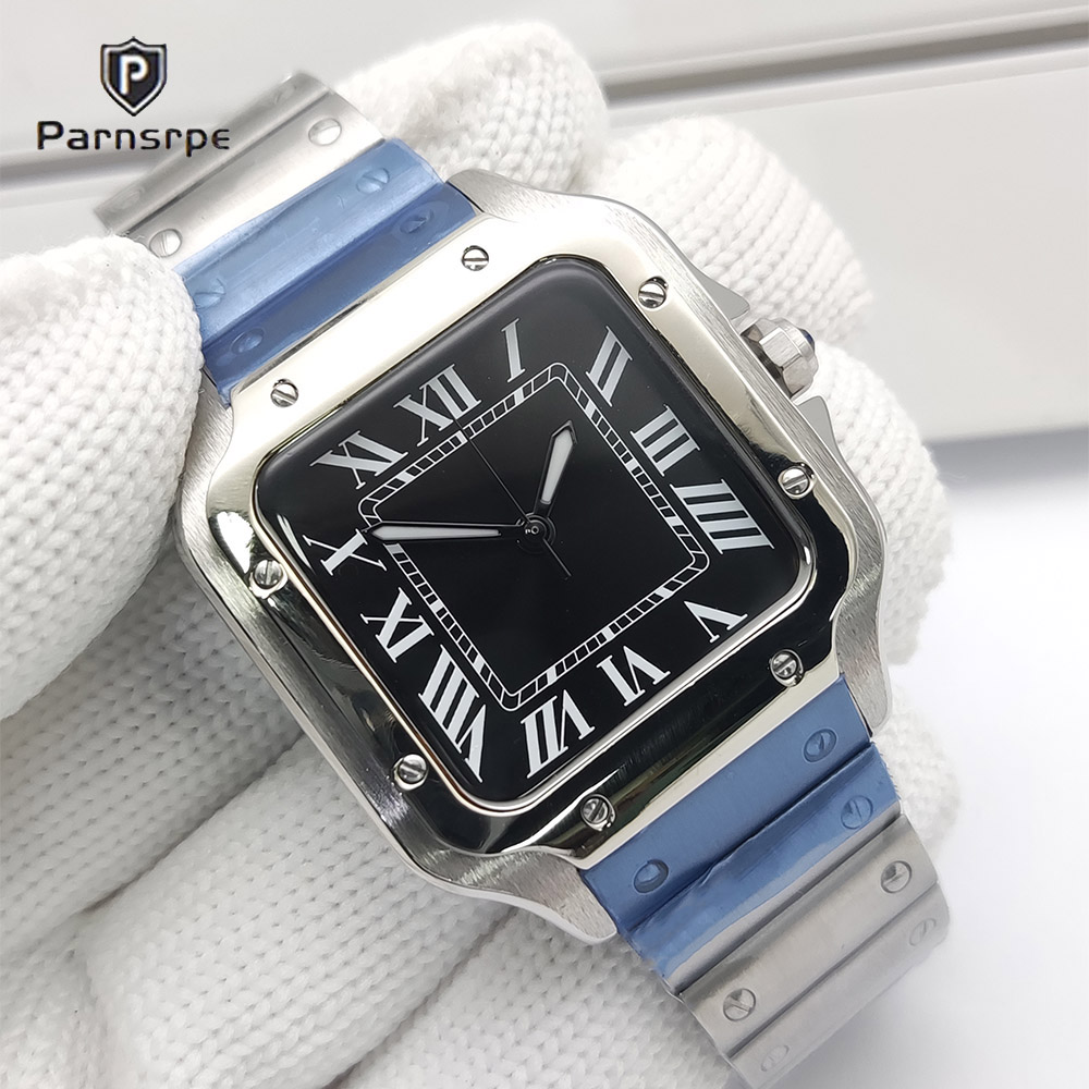 Cartier Watch Santos - 남성용 시계 사각형 케이스 새로운 NH35