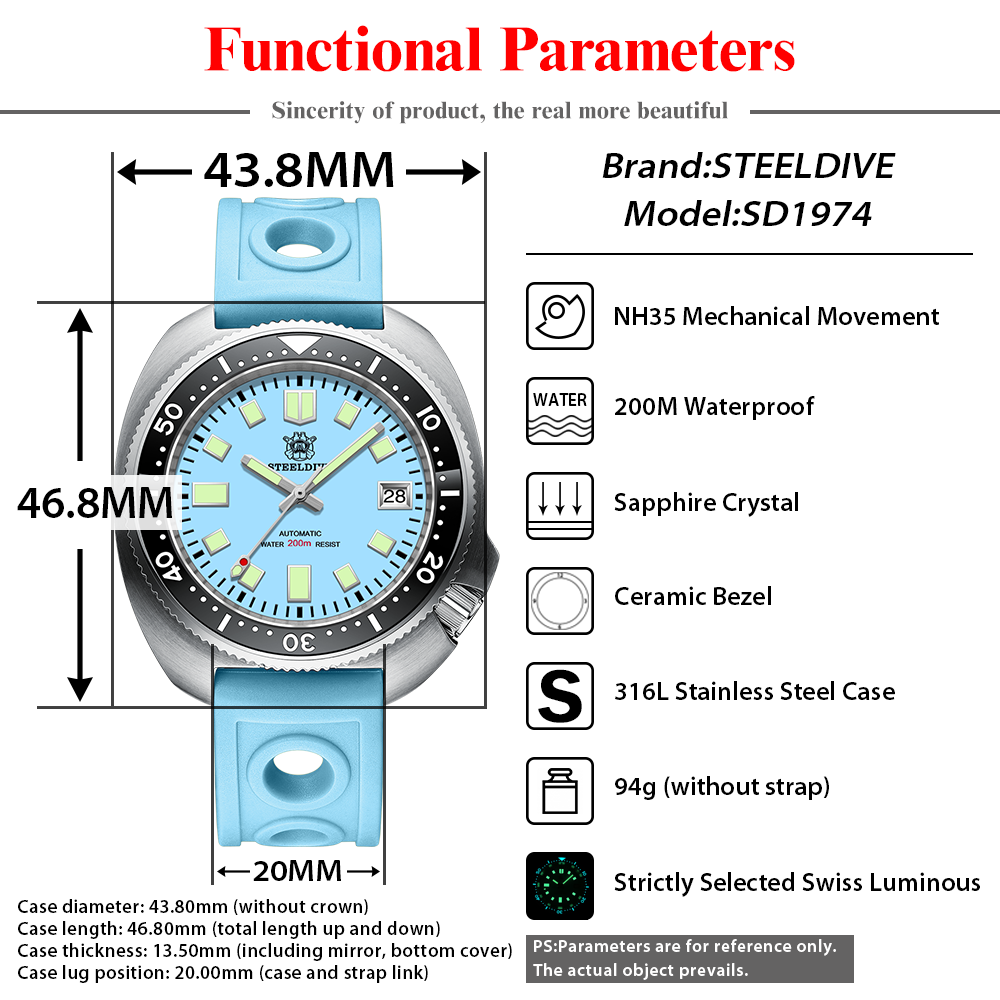 STEELDIVE SD1974 새로운 43.8mm 핑크 - Seiko Watch Prospex 리뷰 및 가격