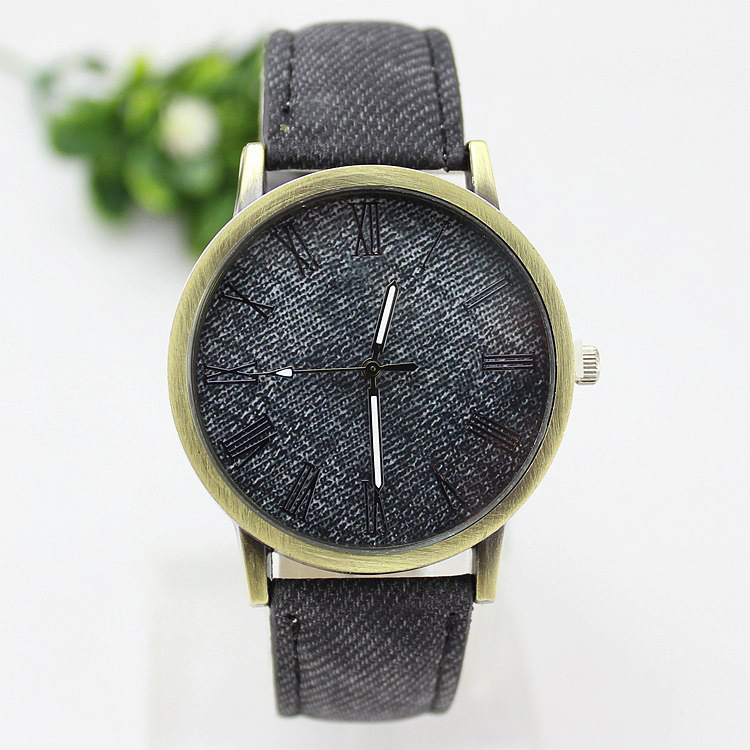 새로운 패션 남성 캐주얼 석영 시계 여성 진 패브릭 가 - Leather Watch Band Men 리뷰 및 가격