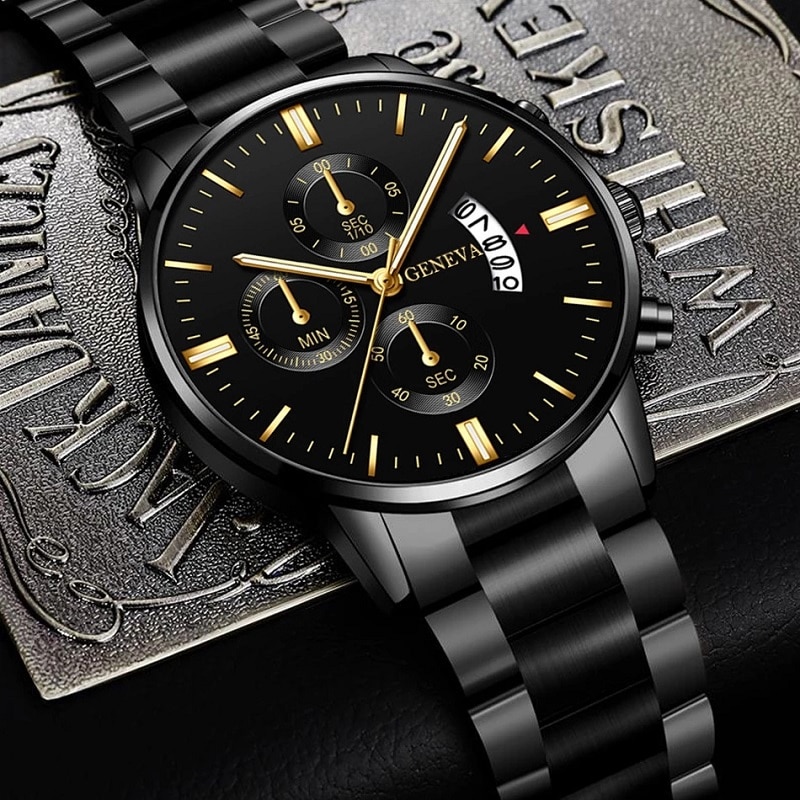 남성용 블랙 스테인레스 스틸 시계, 럭셔리 캘린더 쿼츠 - Seiko Watch 5 Sports 리뷰 및 가격