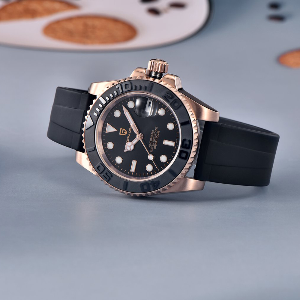 PAGANI DESIGN 자동 시계 로즈 골드 다이버  - Rubber Strap Diver 리뷰 및 가격
