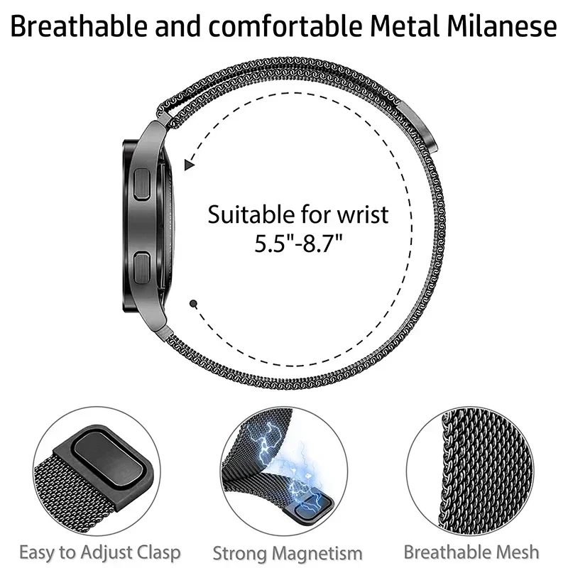 삼성에 적합한 갤럭시 워치 4 5 프로 4 클래식 액티 - Milanese Loop Magnetic 리뷰 및 가격