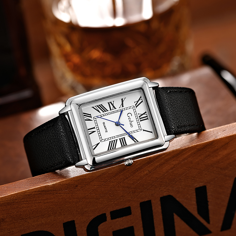 새로운 패션 럭셔리 디자이너 직사각형 다이얼 쿼츠 시계 - Leather Watch Band Men 리뷰 및 가격