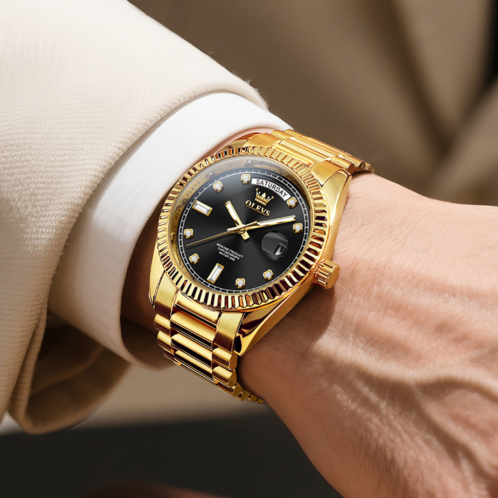 OLEVS 남성용 완전 자동 기계식 시계 금색 스테인리 - Rolex Watch Datejust 리뷰 및 가격