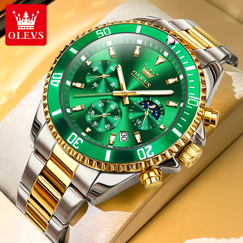OLEVS 2870 남성용 시계 문페이즈 스틸 캘린더  - Rolex Watch Datejust 리뷰 및 가격