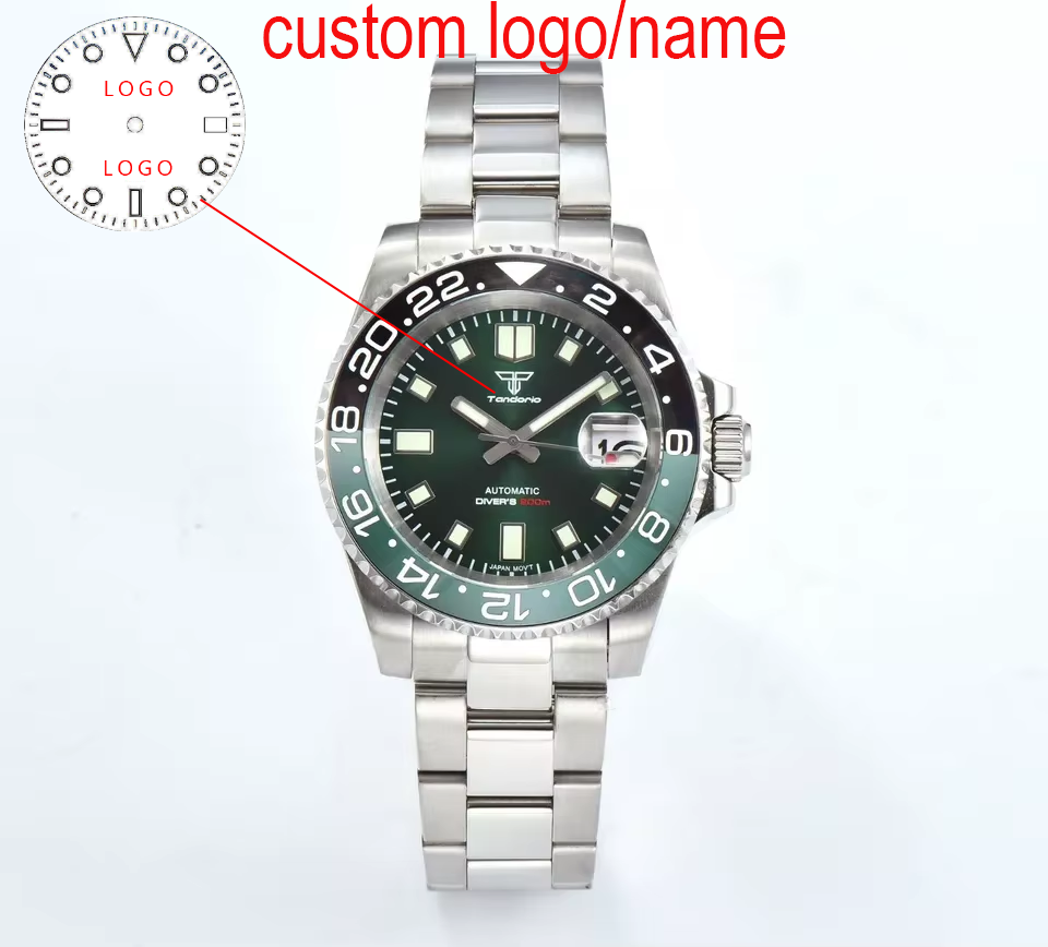 커스텀 40mm 그린 다이버 남성용 시계 200m 방수 - Stainless Bracelet Diver 리뷰 및 가격