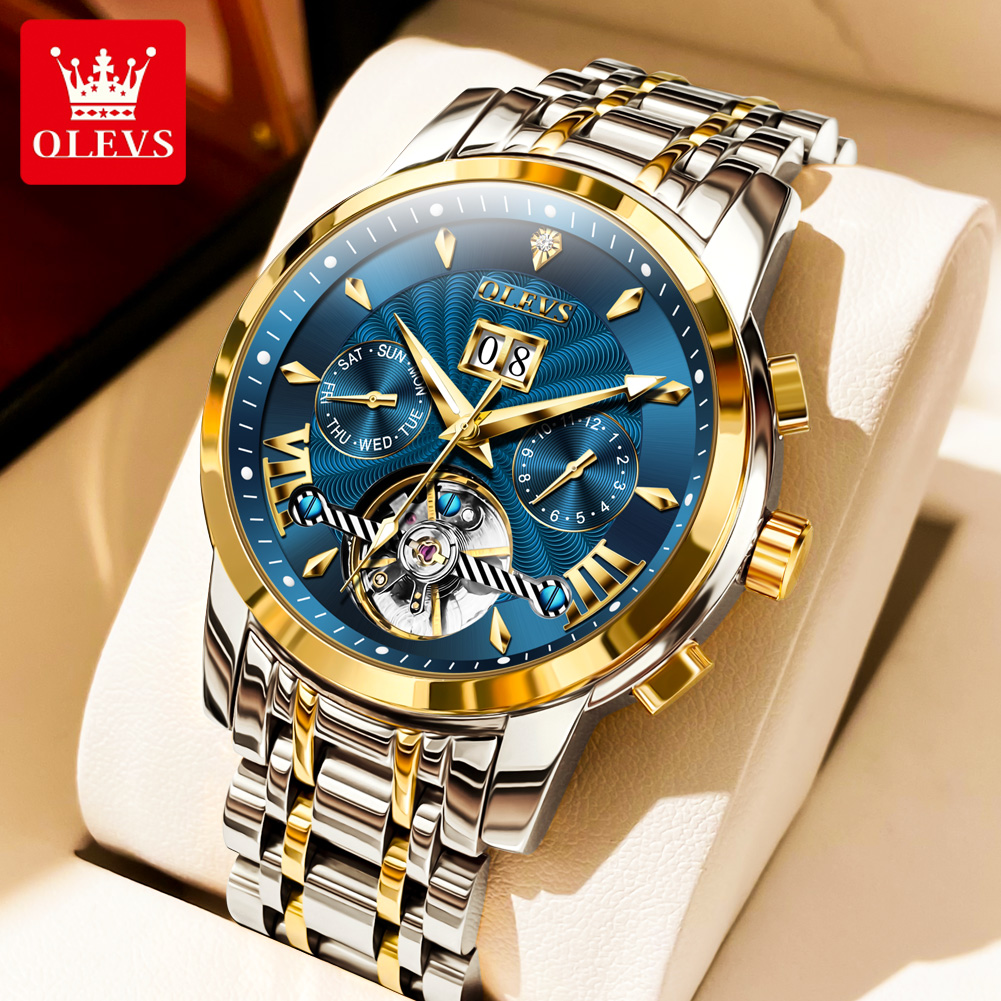 OLEVS 9965 남성용 시계 클래식 중공 자동 기계 - Rolex Watch Datejust 리뷰 및 가격