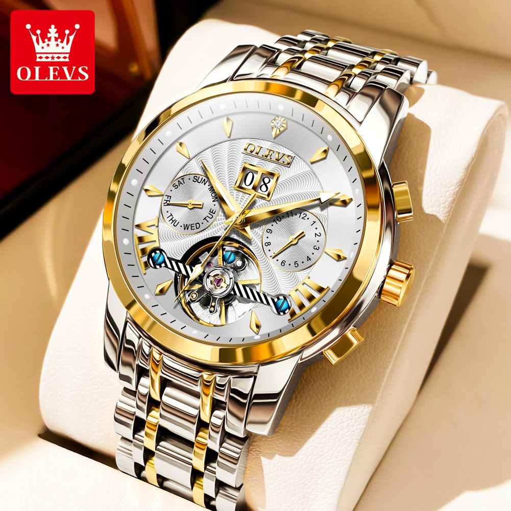 OLEVS 9965 남성용 시계 클래식 중공 자동 기계 - Rolex Watch Datejust 리뷰 및 가격