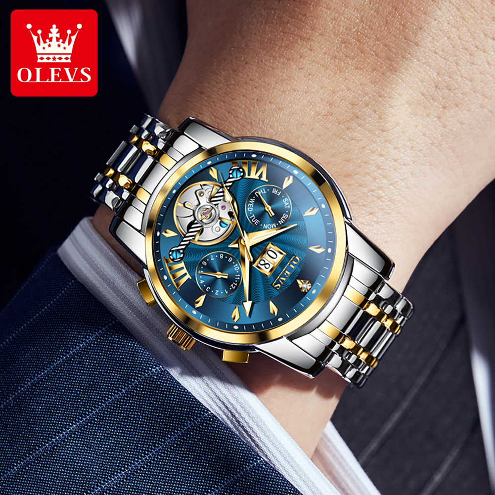 OLEVS 9965 남성용 시계 클래식 중공 자동 기계 - Rolex Watch Datejust 리뷰 및 가격