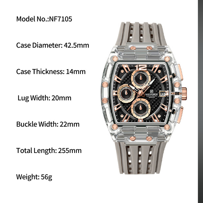 새로운 NAVIFORCE 남자 석영 다기능 시계 패션  - Rolex Watch Datejust 리뷰 및 가격