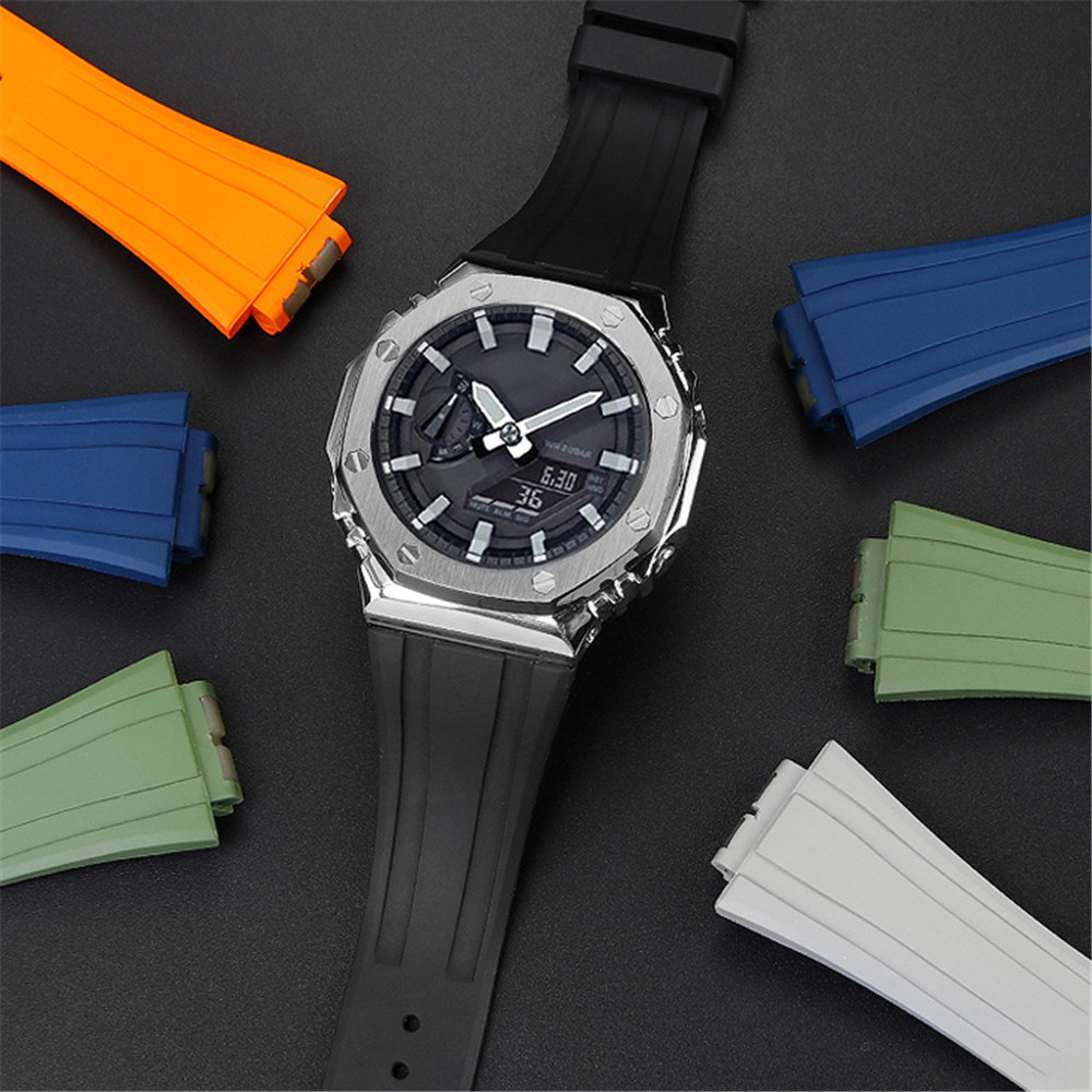 남성용 프리미엄 불소 고무 시계 밴드, 카시오 G-SH - Casio Watch G-Shock Ga-2100 리뷰 및 가격